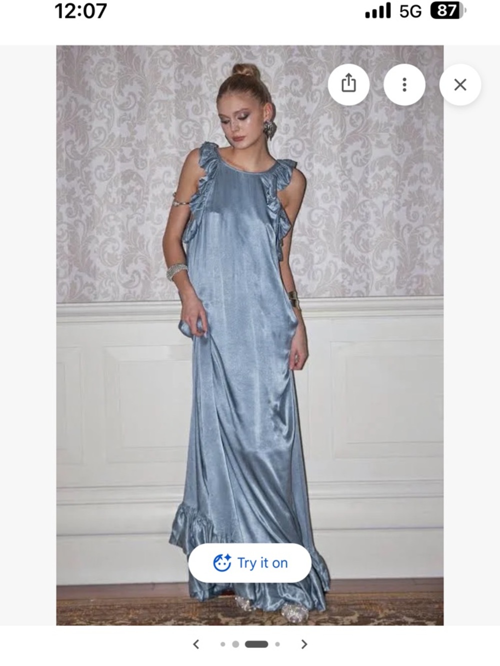 Light Blue Ruffle Maxi Dress - Picture 10 of 16